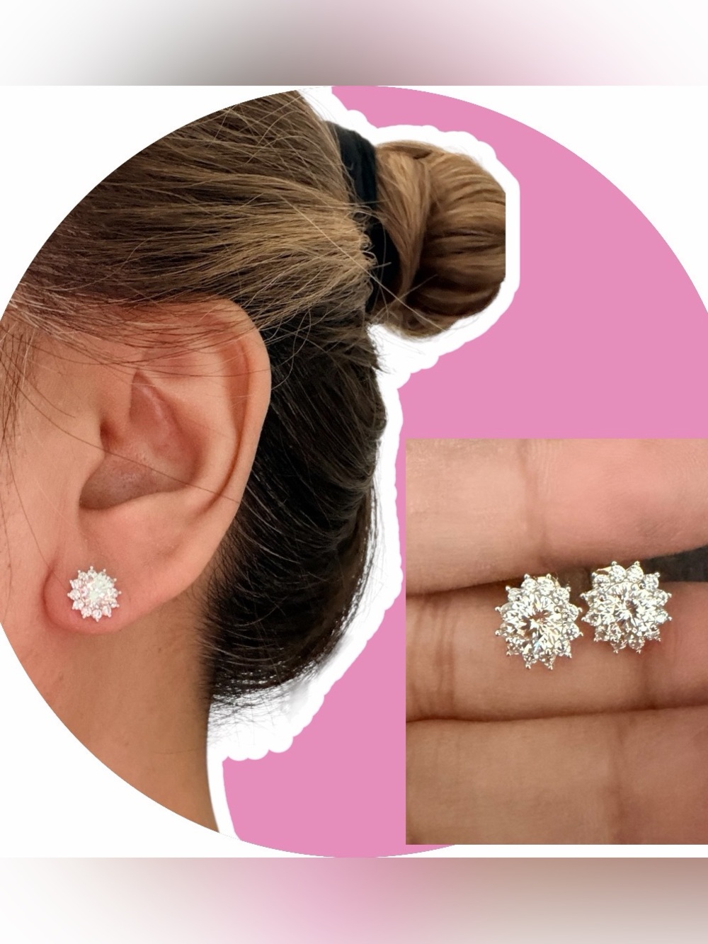 S925 Sparkling Rositas Cluster Stud Earrings 1 CT Moissanite - Women Jewelry